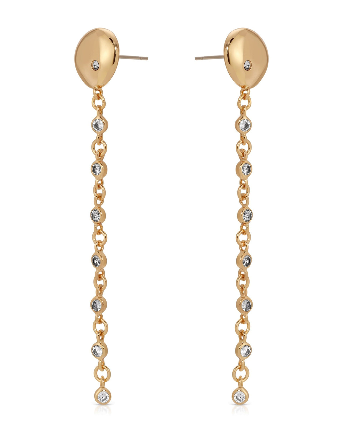 Polished Pebble Linear Chain Earrings