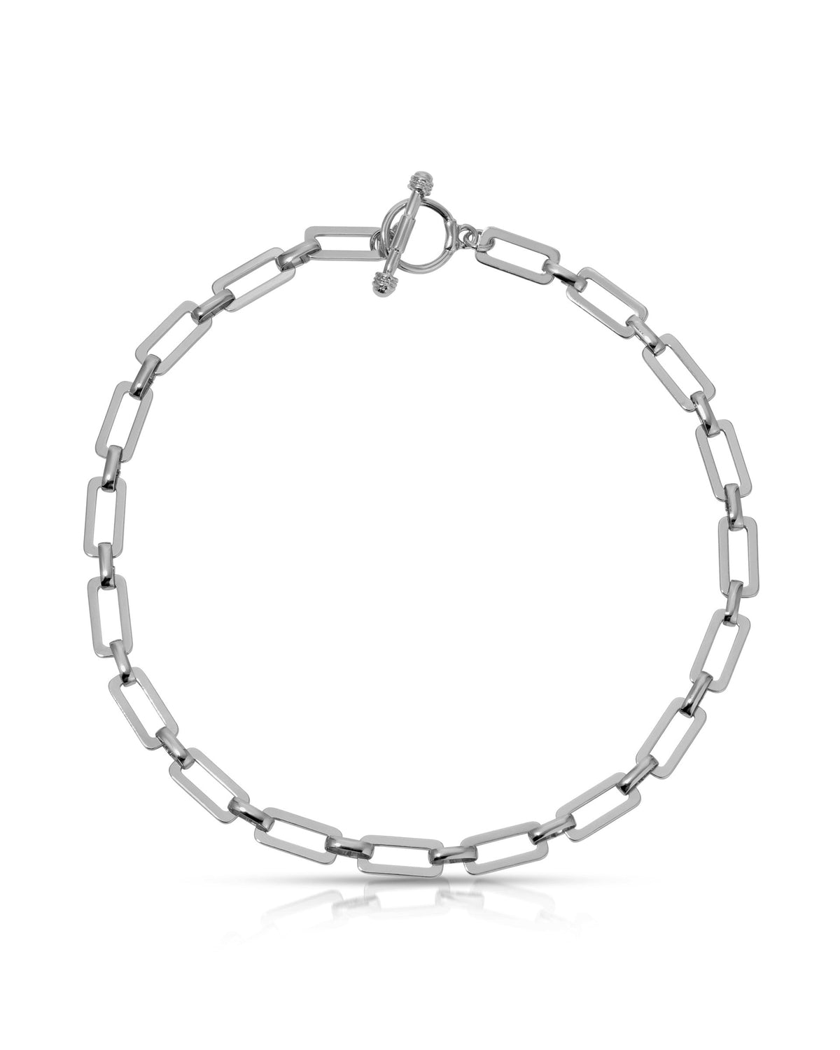 Golden Flat Rectangle Chain Necklace