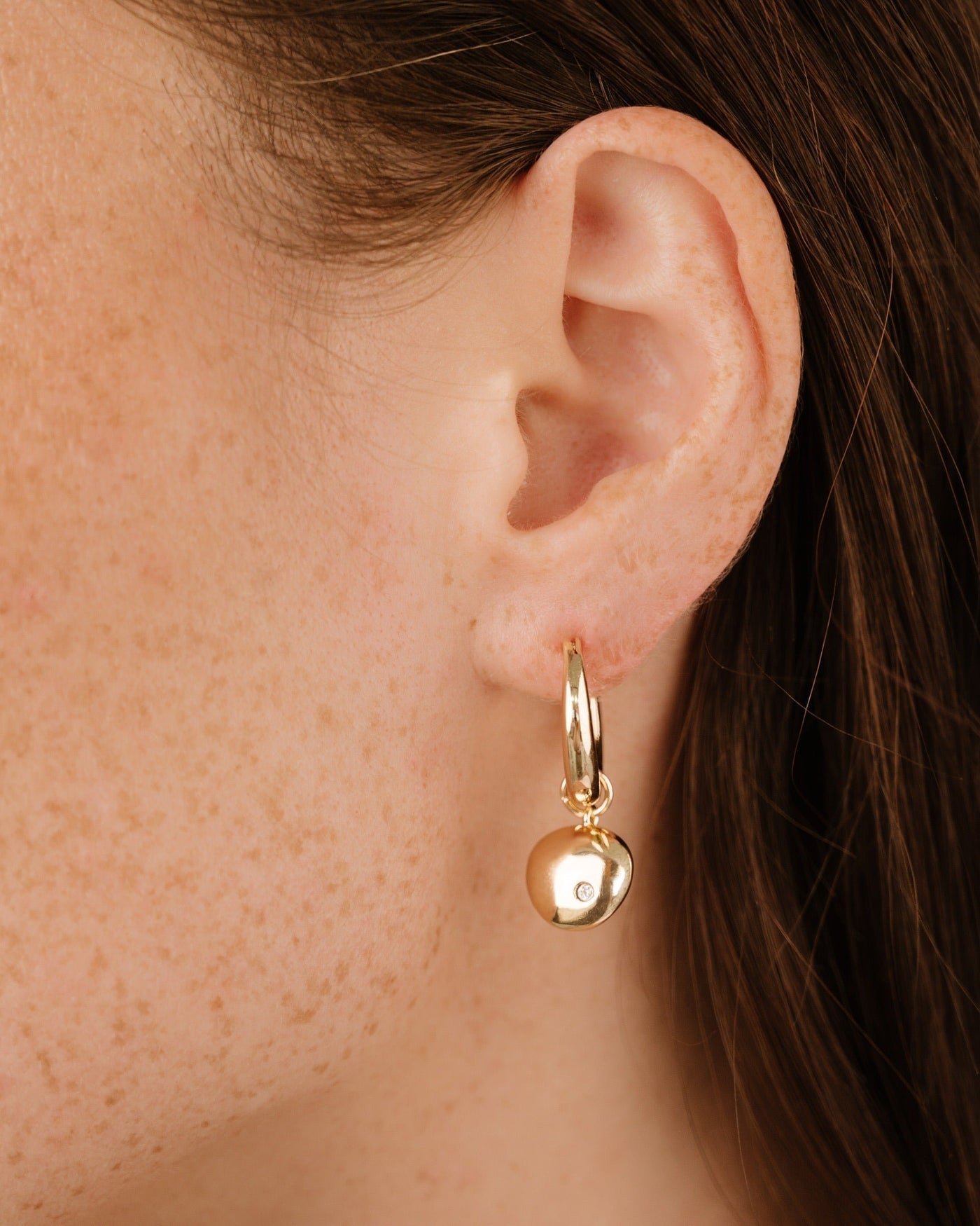 Polished Pebble Huggie Hoop Earrings