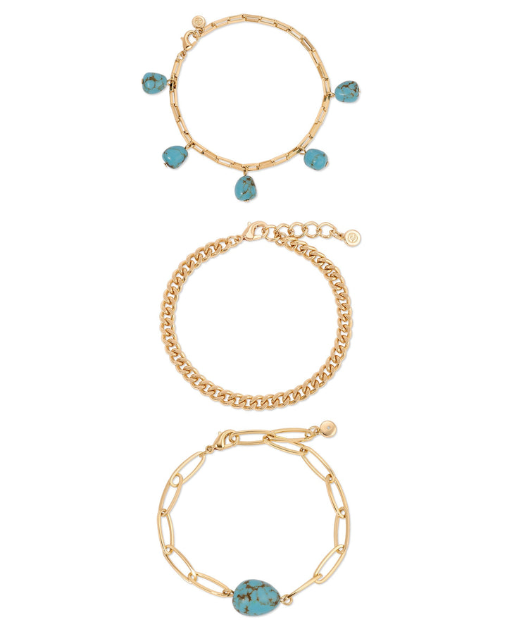 Turquoise Nugget Bracelet Set