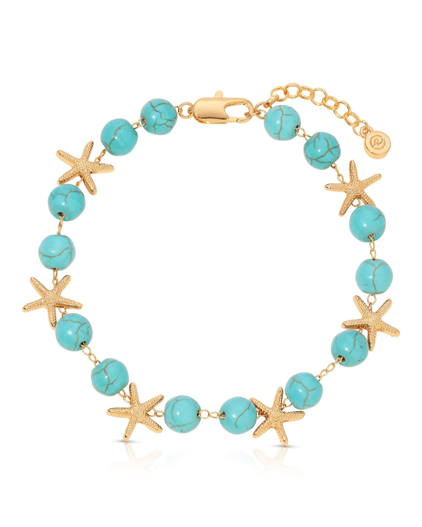 Starfish and Turquoise Beaded Anklet