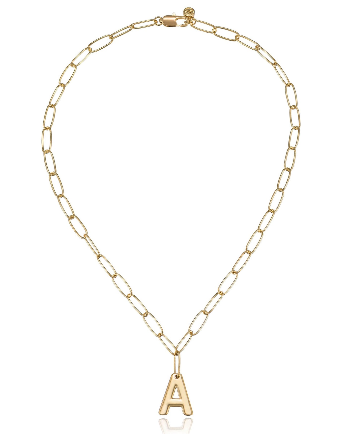 Paperclip Link Initial Necklace