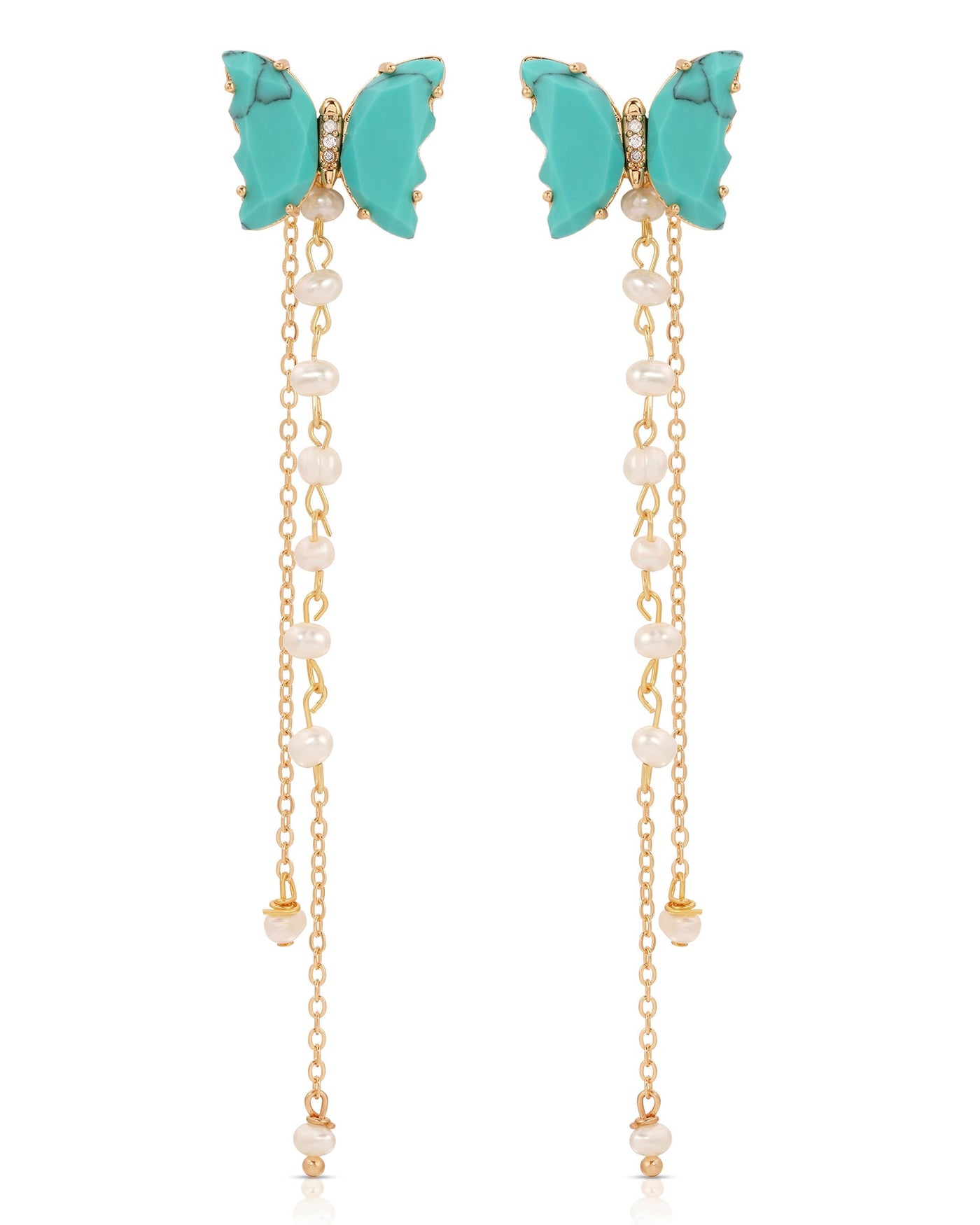 Turquoise Butterfly Dangle Earrings