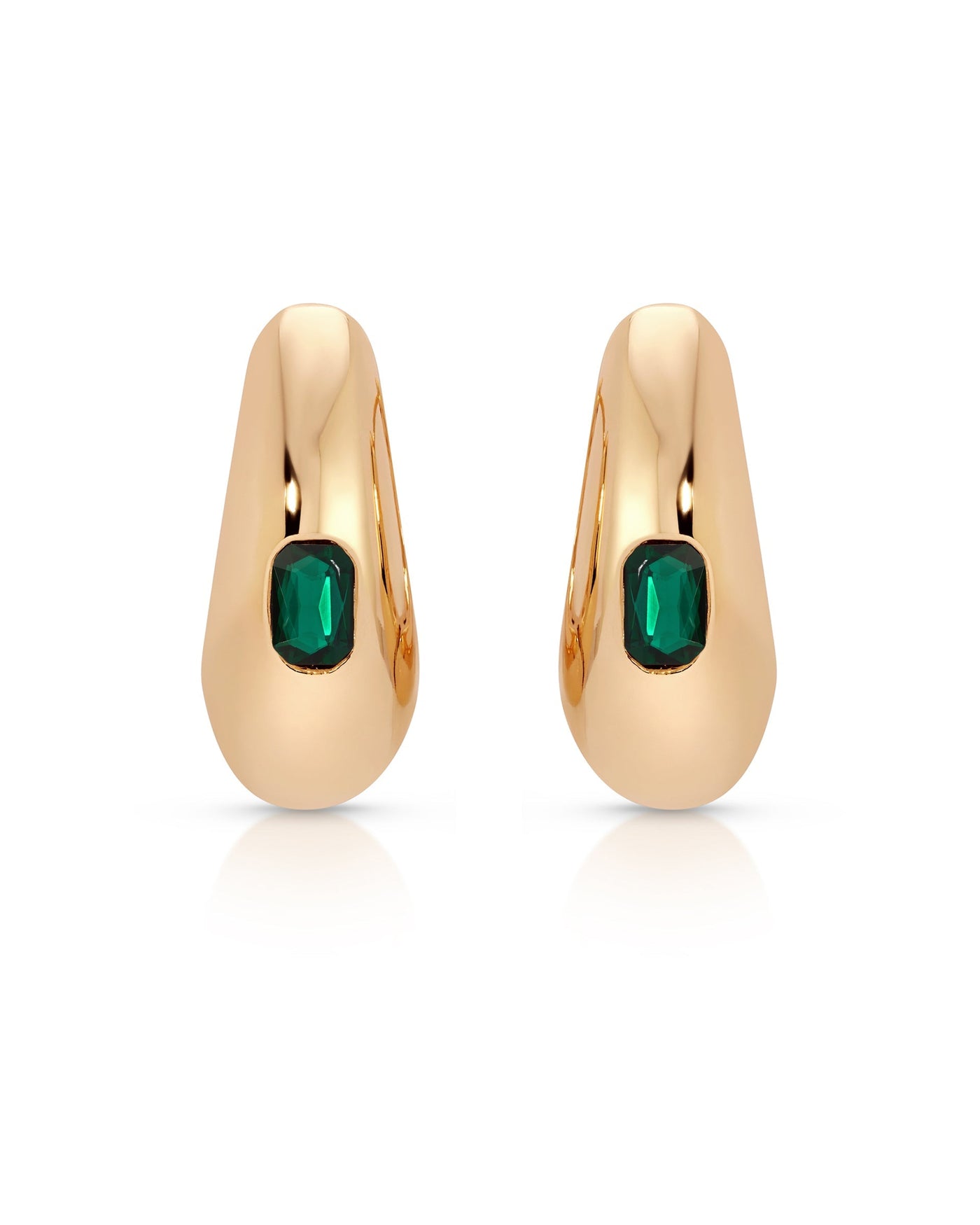 Emerald Deco Hoops