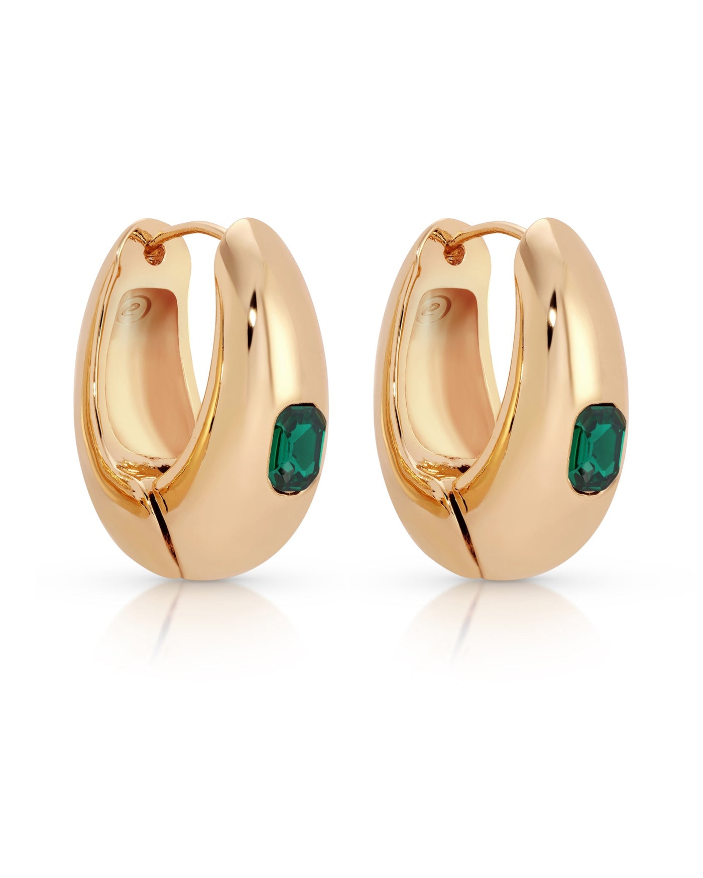 Emerald Deco Hoops