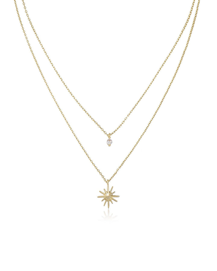Layered Starburst Crystal Necklace
