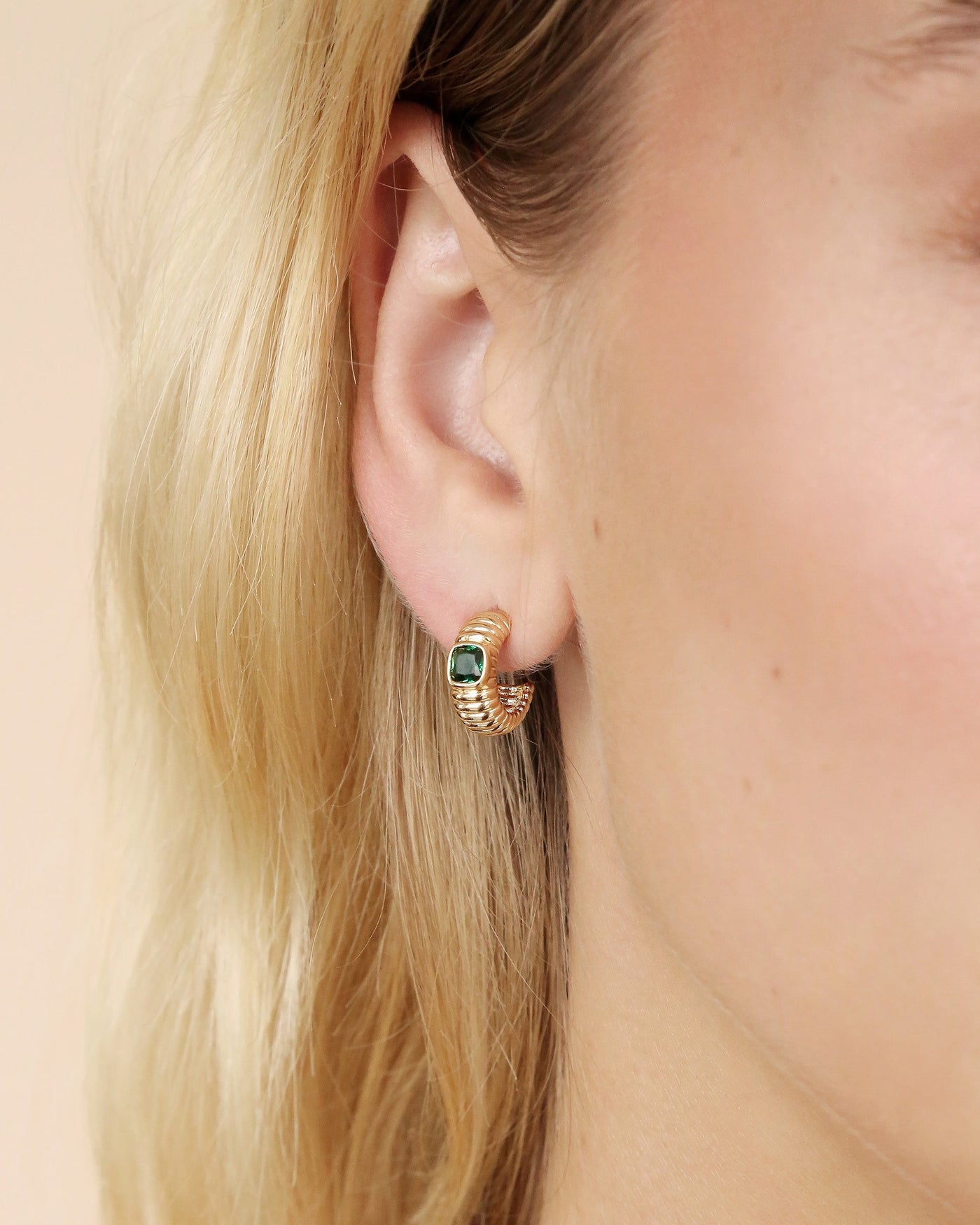 Ribbed Small Hoops