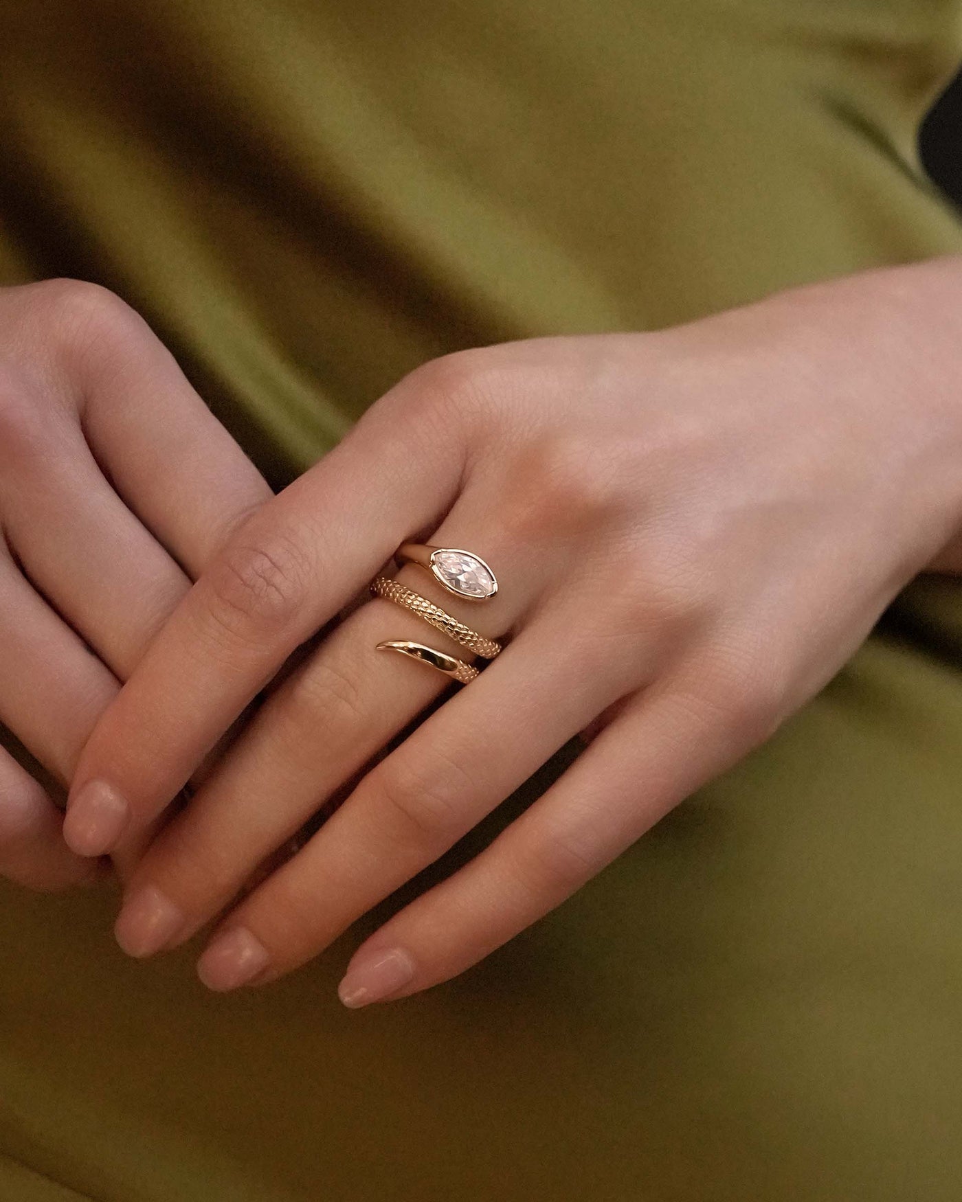 Marquise Coiled Ring