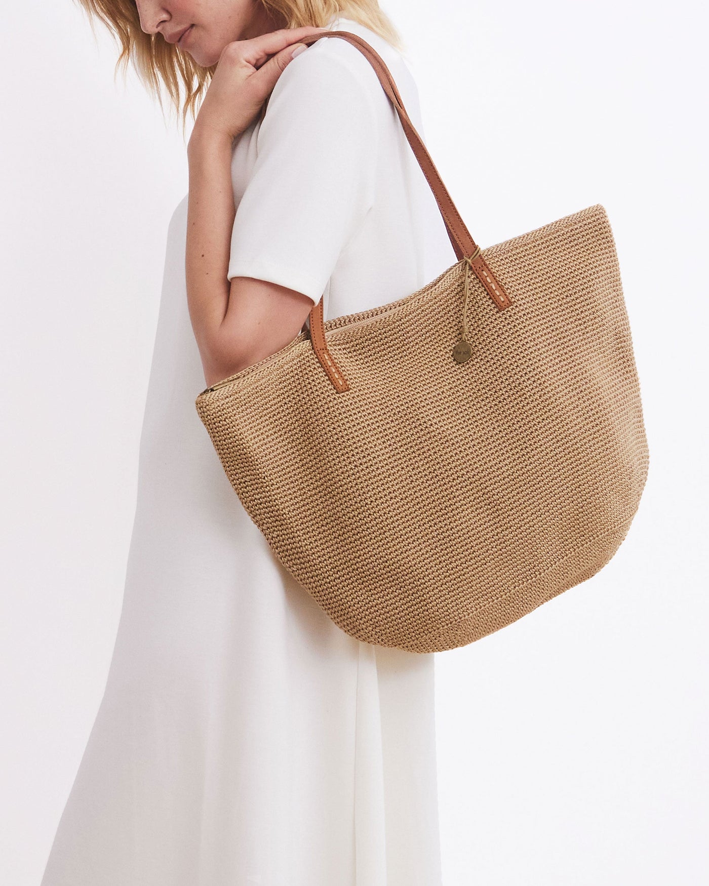 Faye Large Tote - Hand Crochet - Eden Stripe