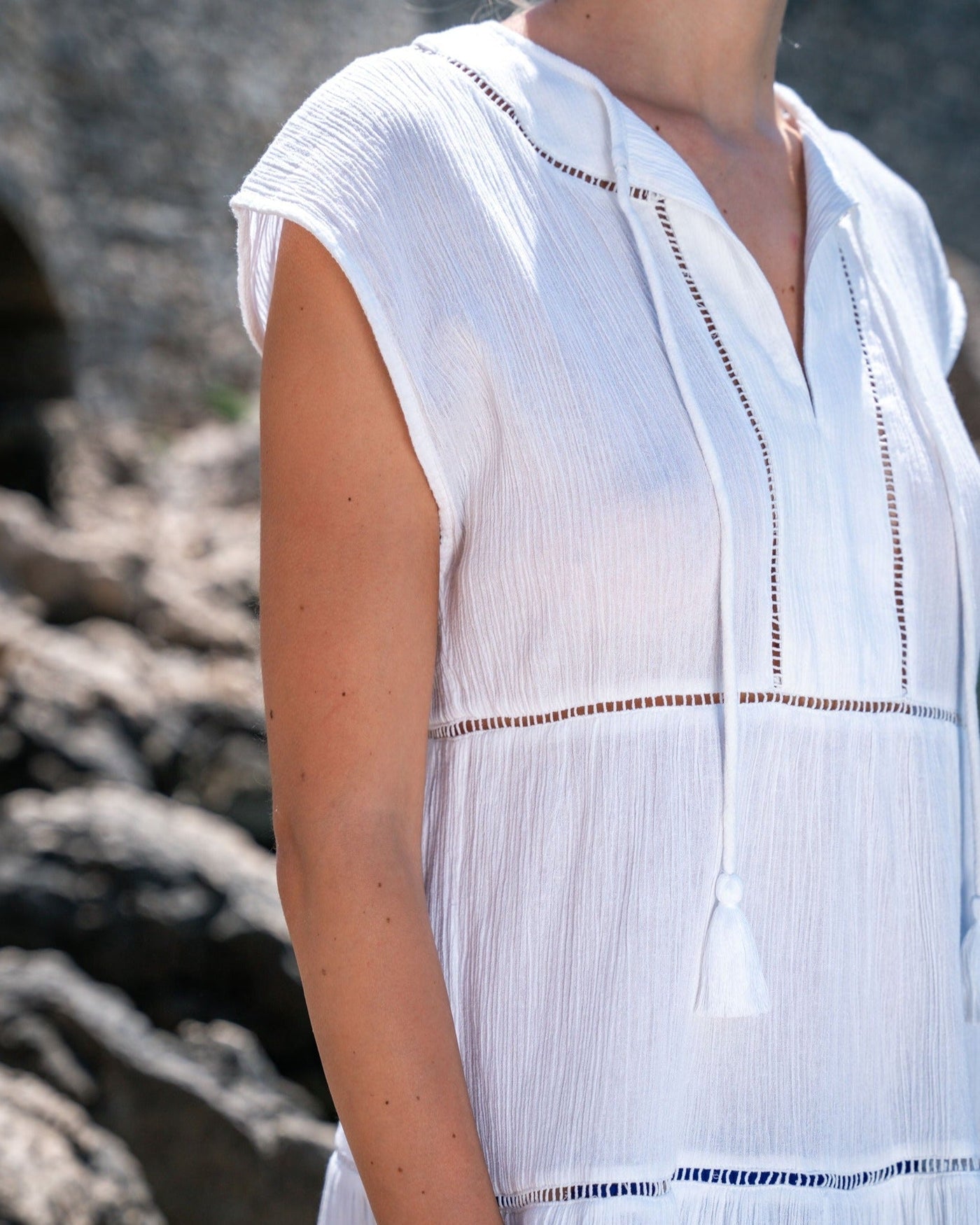 Gari Dress Fresh White