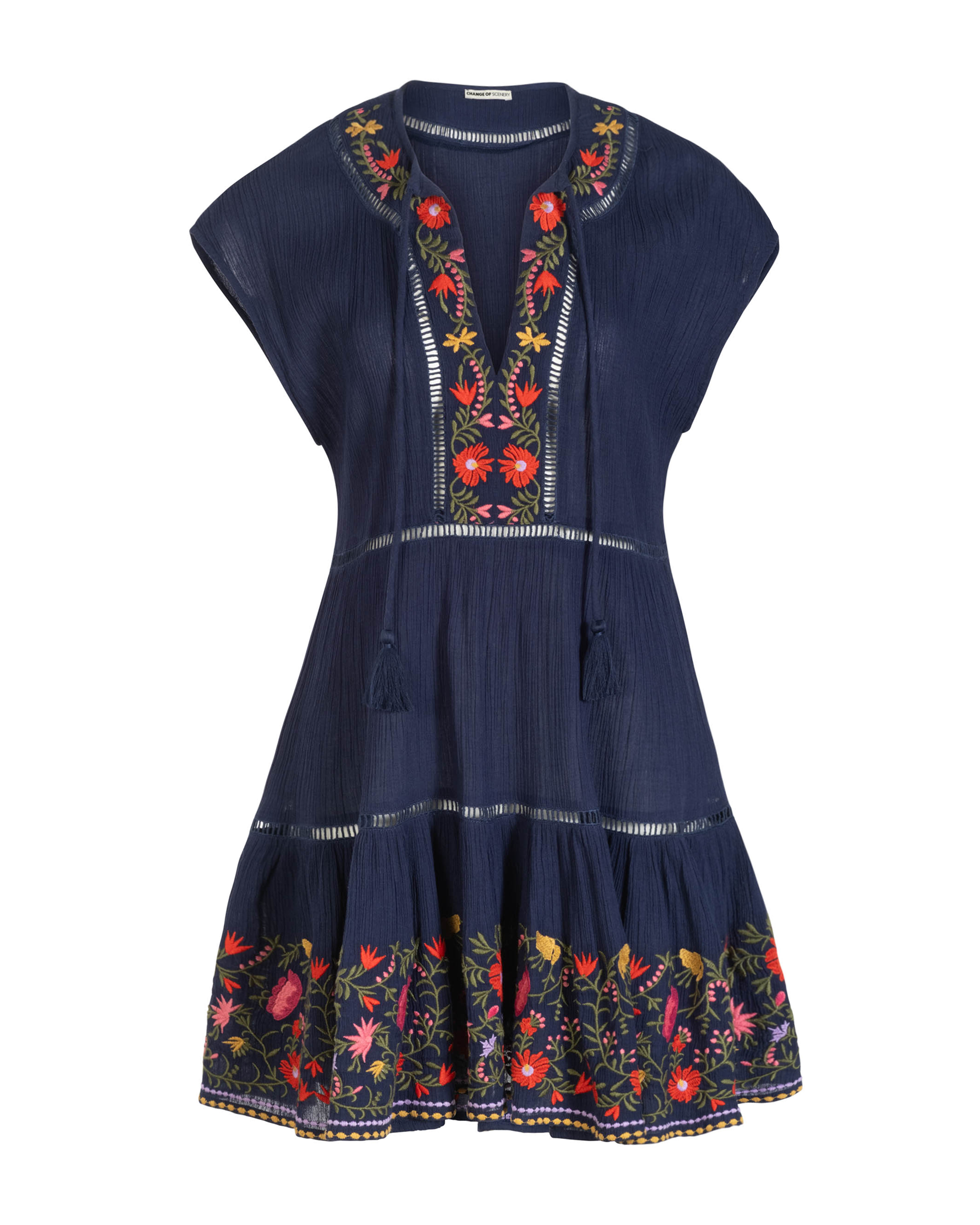 embroidered tiered midi dress Lilia Embroidered Tiered Midi Dress main image 0