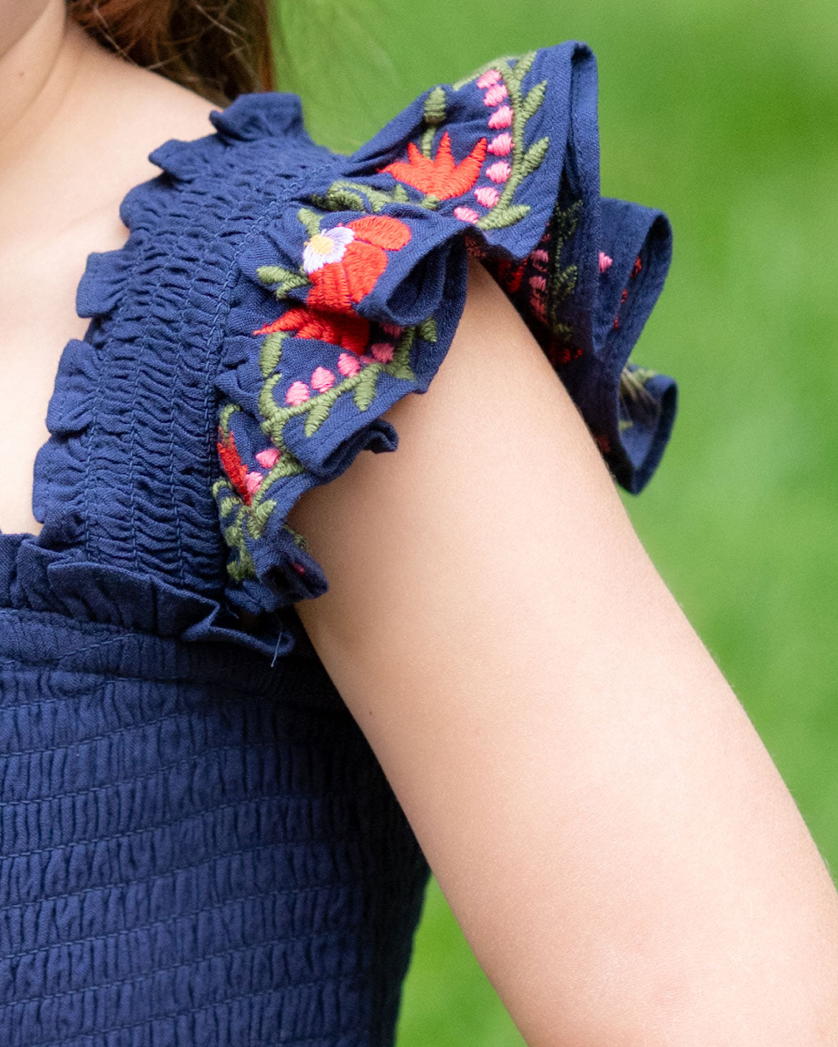 Girls Zoe Dress In Gardenia Embroidery