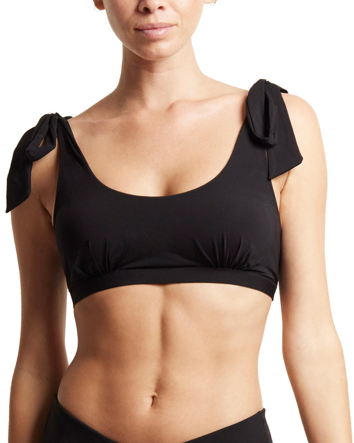 Scoop Neck Swim Top Black