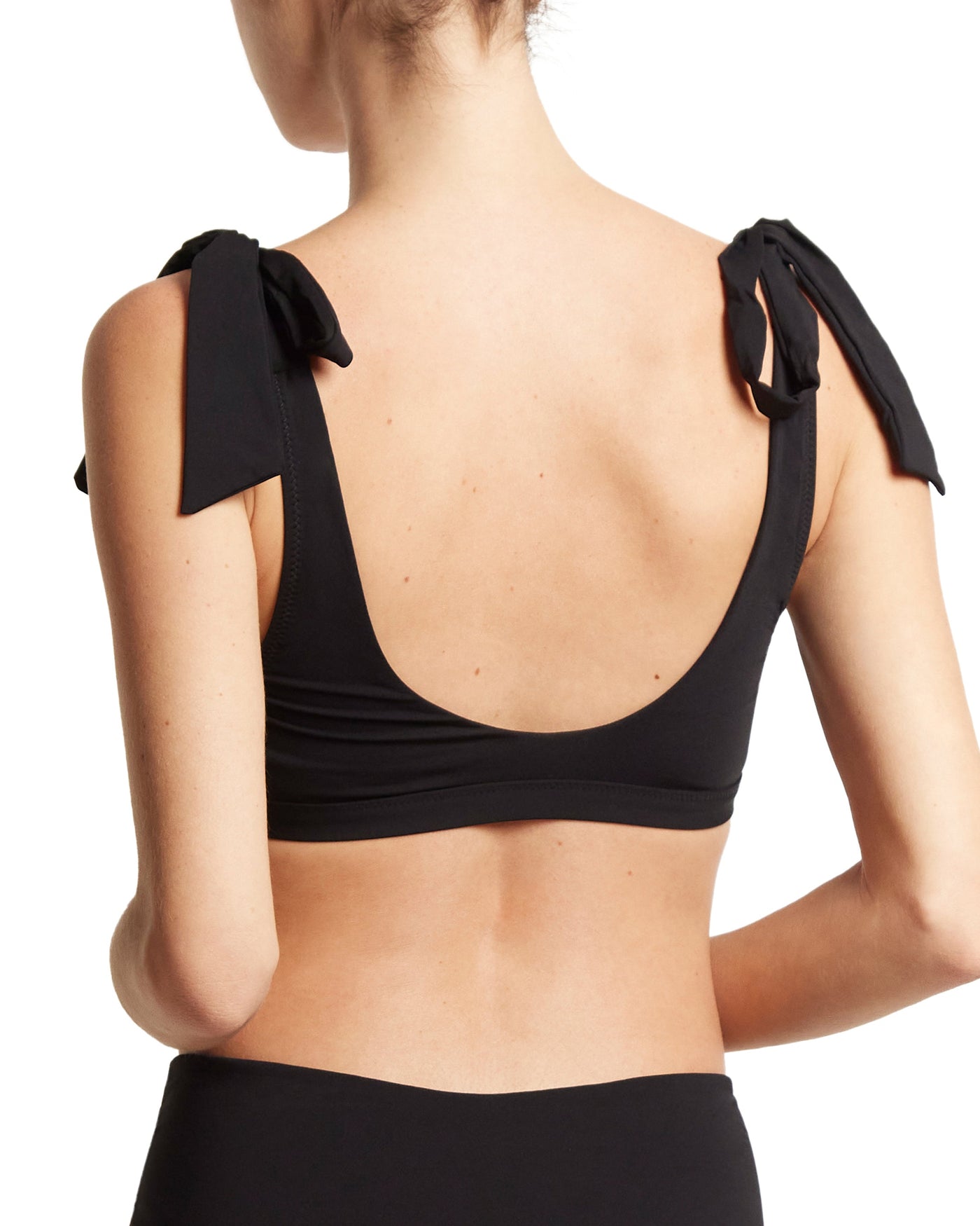 Scoop Neck Swim Top Black