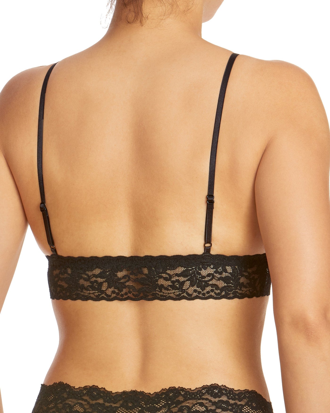 Signature Lace Padded Triangle Bralette Black