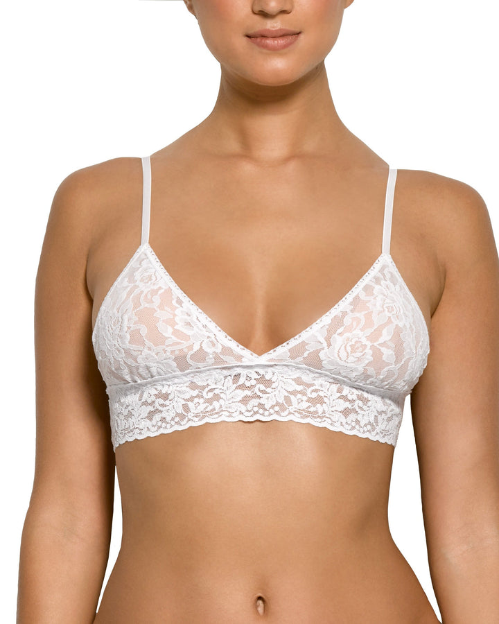 Signature Lace Padded Triangle Bralette White
