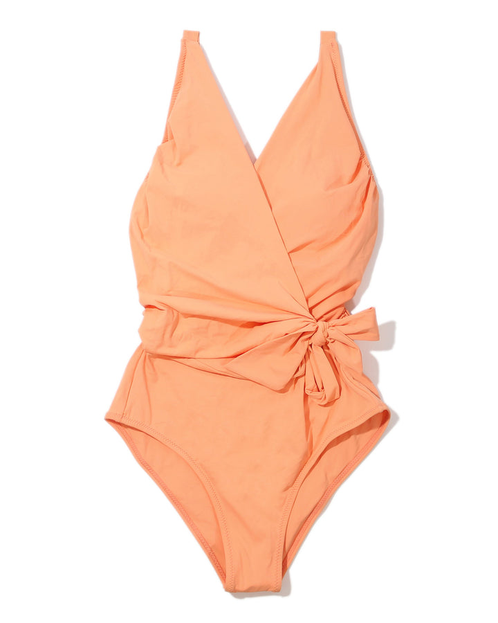 Wide Strap Wrap One Piece Swimsuit Florence Orange