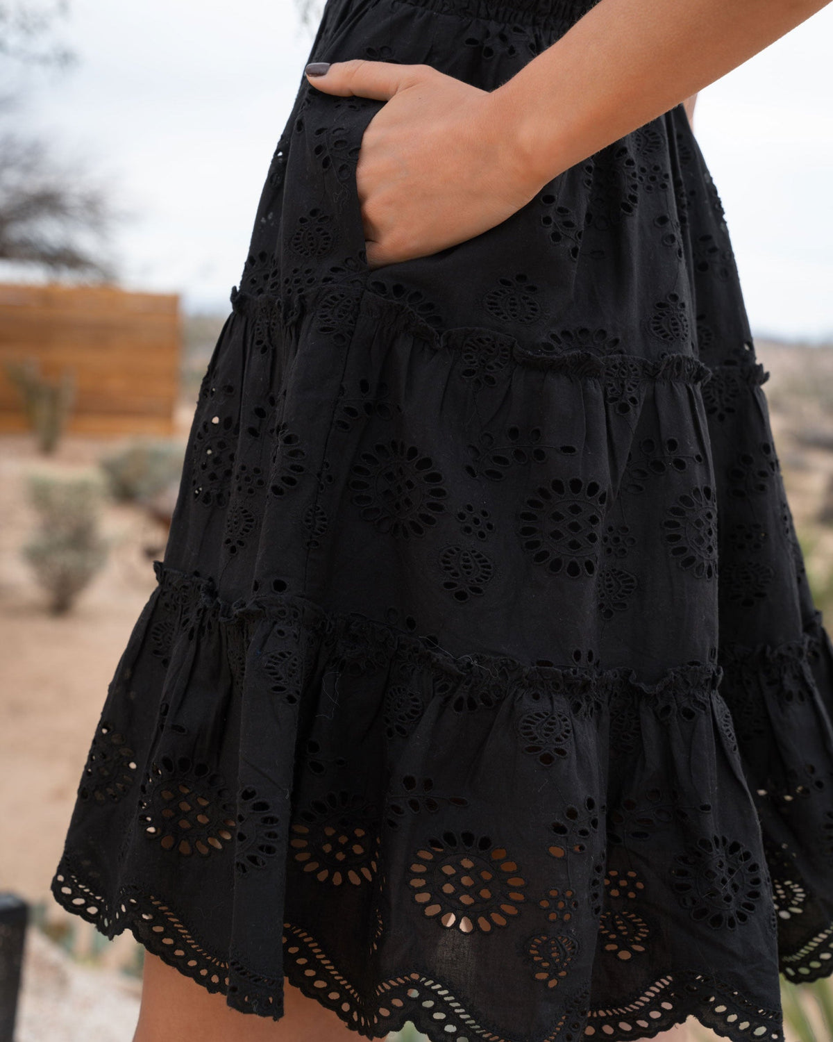 Hannah Dress In Black Eyelet