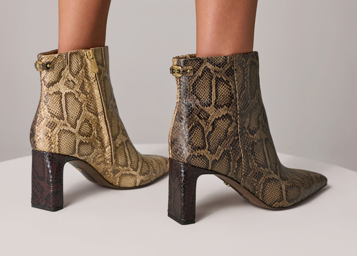 Snake print boots