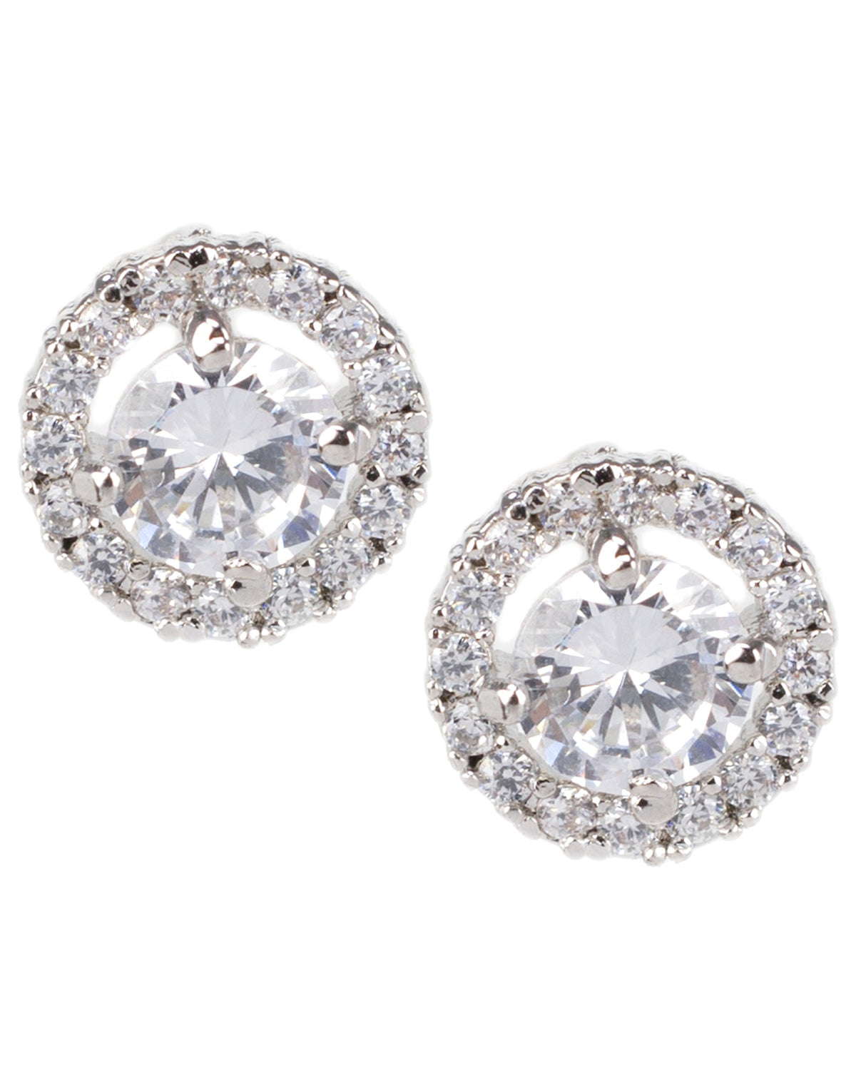 Round Halo Stud Earrings