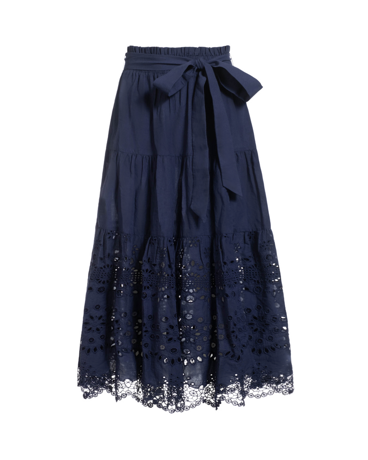 Jenni Skirt In Navy Calypso Eyelet