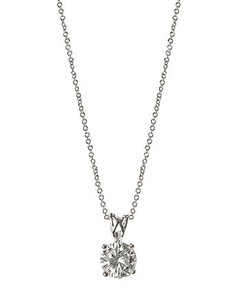 Round CZ Pendant Necklace