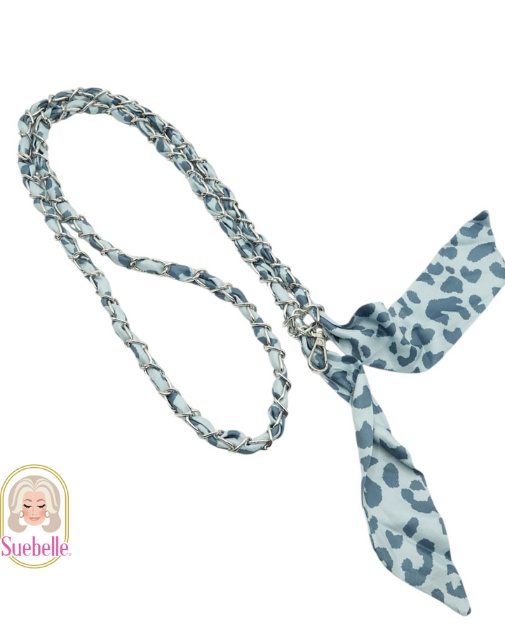 Denim Cheetah Crossbody Phone Chain
