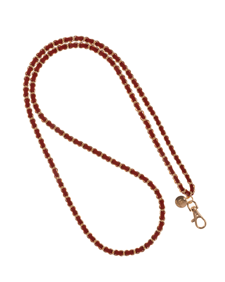 Dark Cherry Red Crossbody Phone Chain