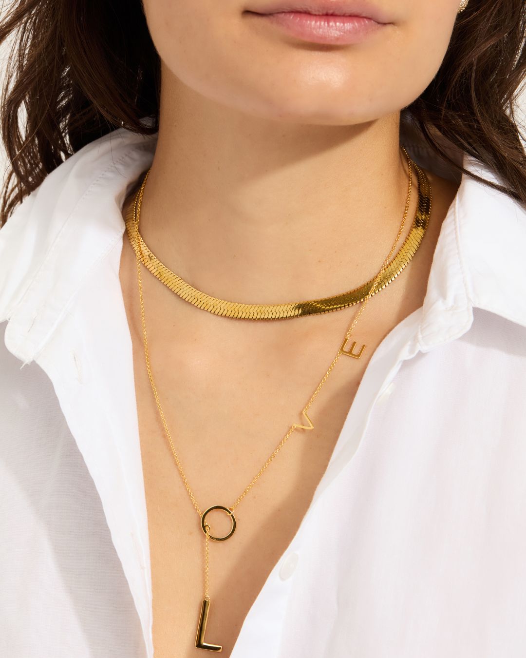 LOVE LARIAT NECKLACE GOLD