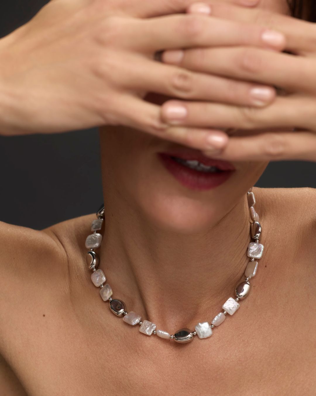 FRESHWATER PEARL PINA NECKLACE SILVER