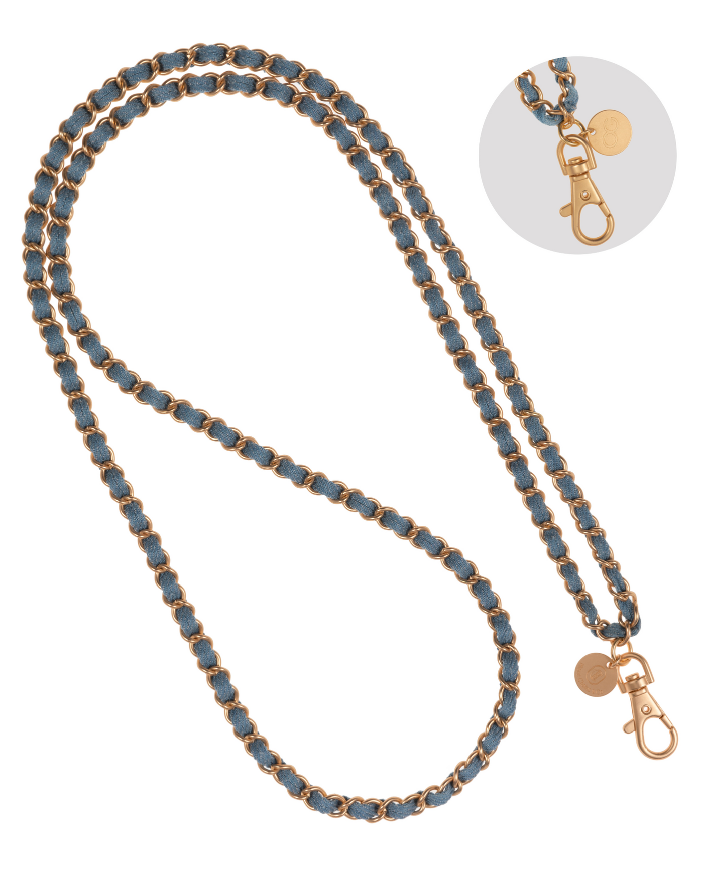 Denim Dream x Matte Gold Crossbody Phone Chain
