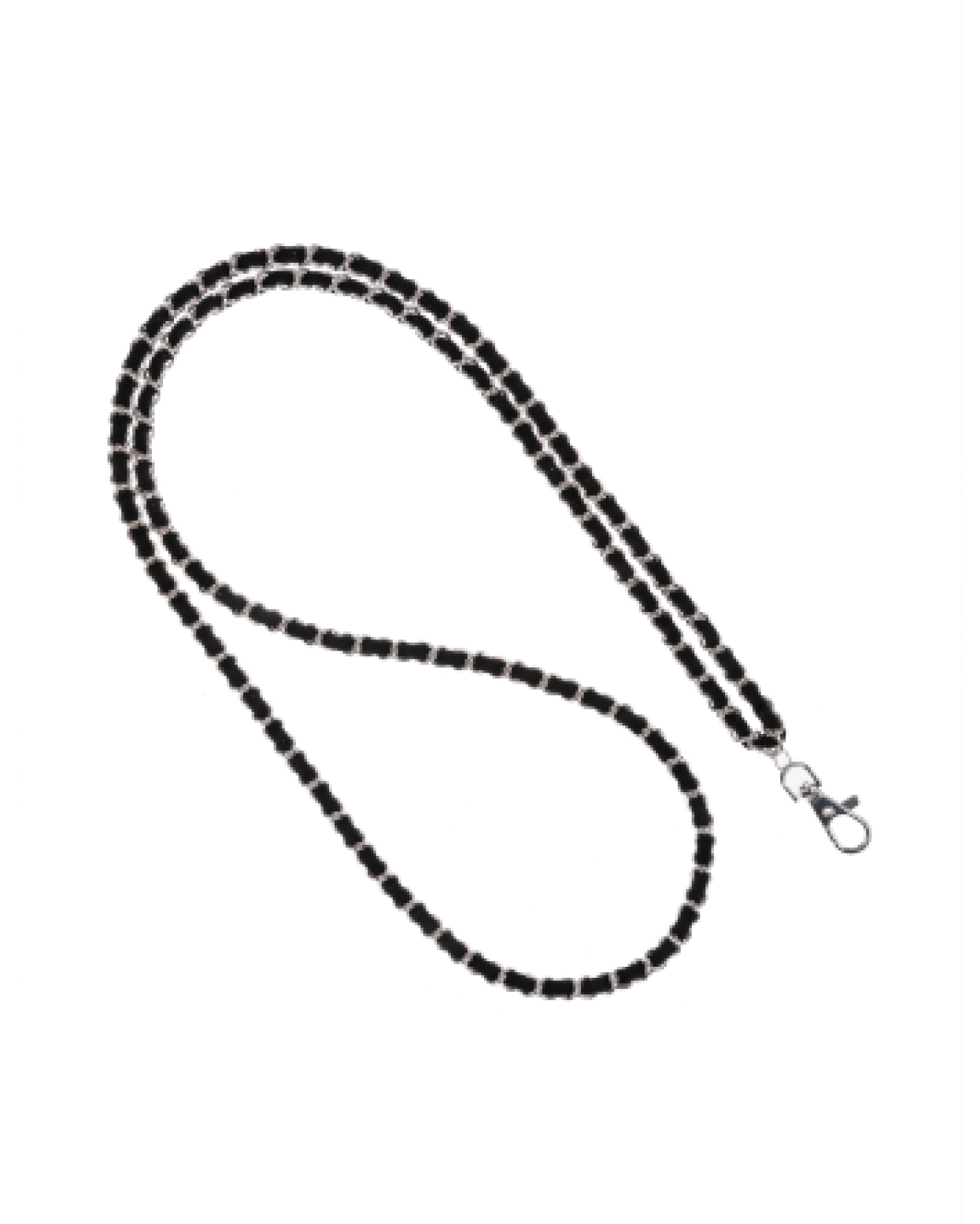 Silver Black Crossbody Phone Chain