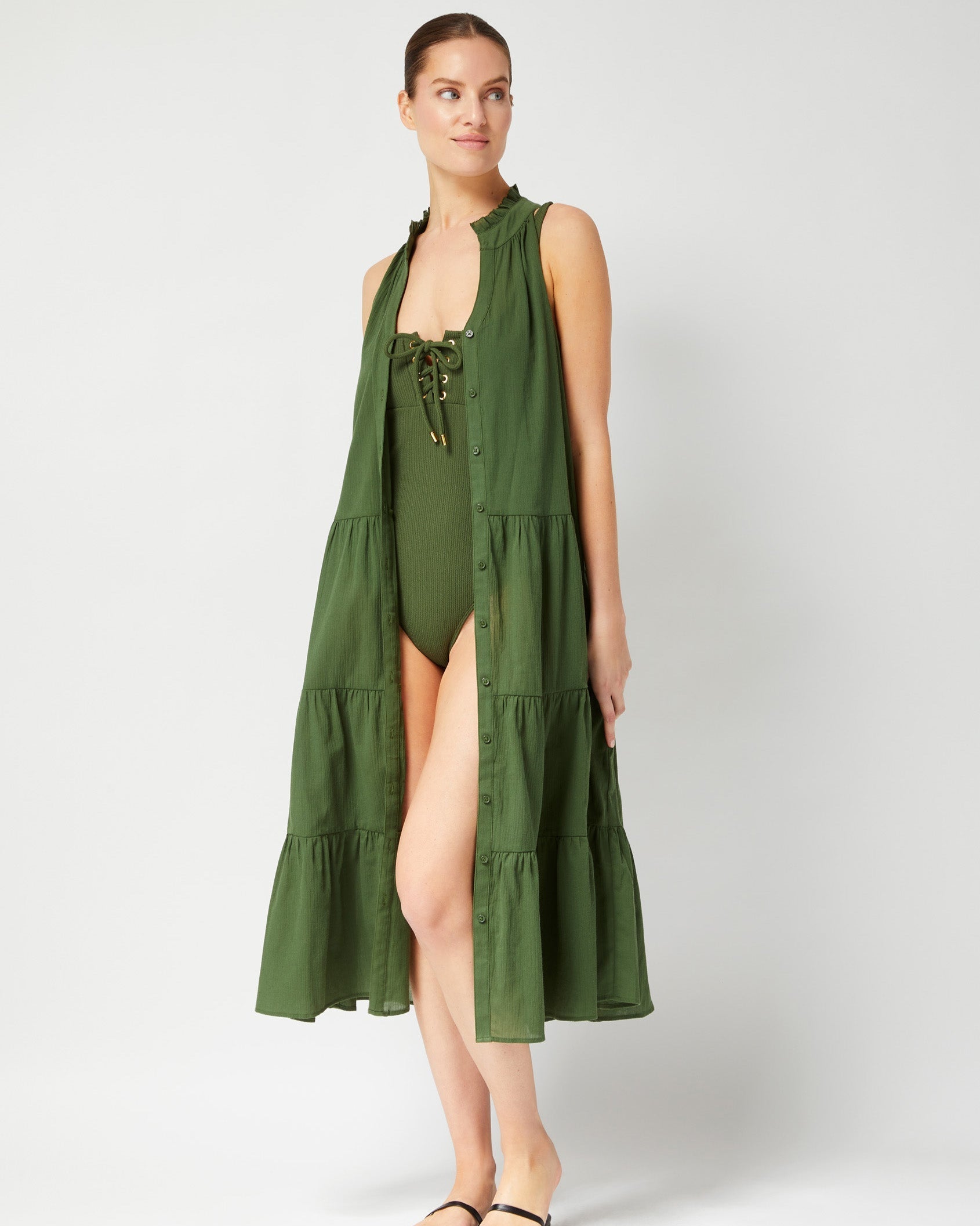 Taylor One Piece Olive Texture | Boston Proper Taylor One Piece Olive Texture | Boston Proper