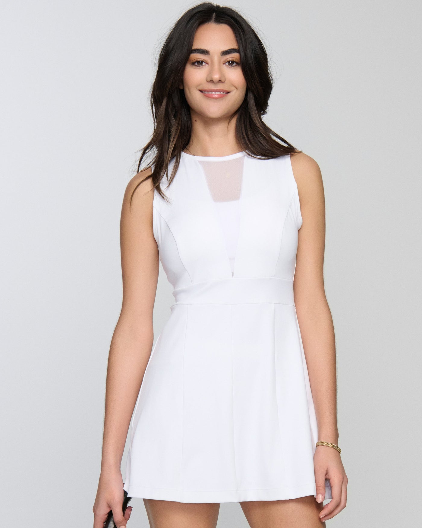 Vivi Deep V Pickleball Dress – Sleek Court Dress with Shorts