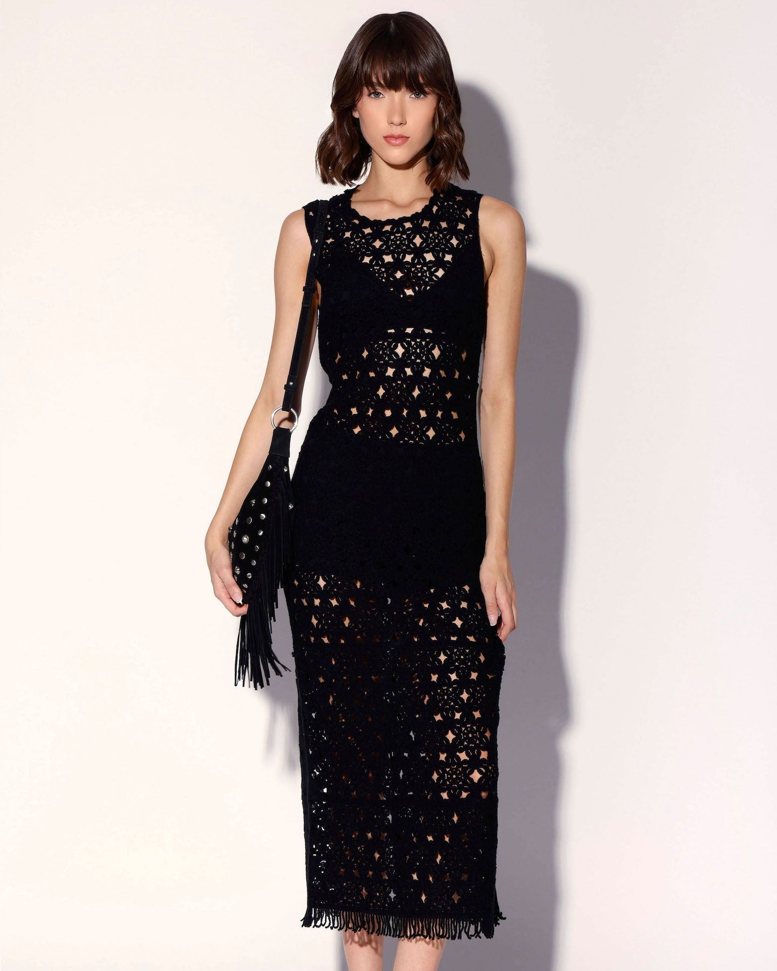Brianna Dress, Dot Crochet Black | Boston Proper Brianna Dress, Dot Crochet Black | Boston Proper