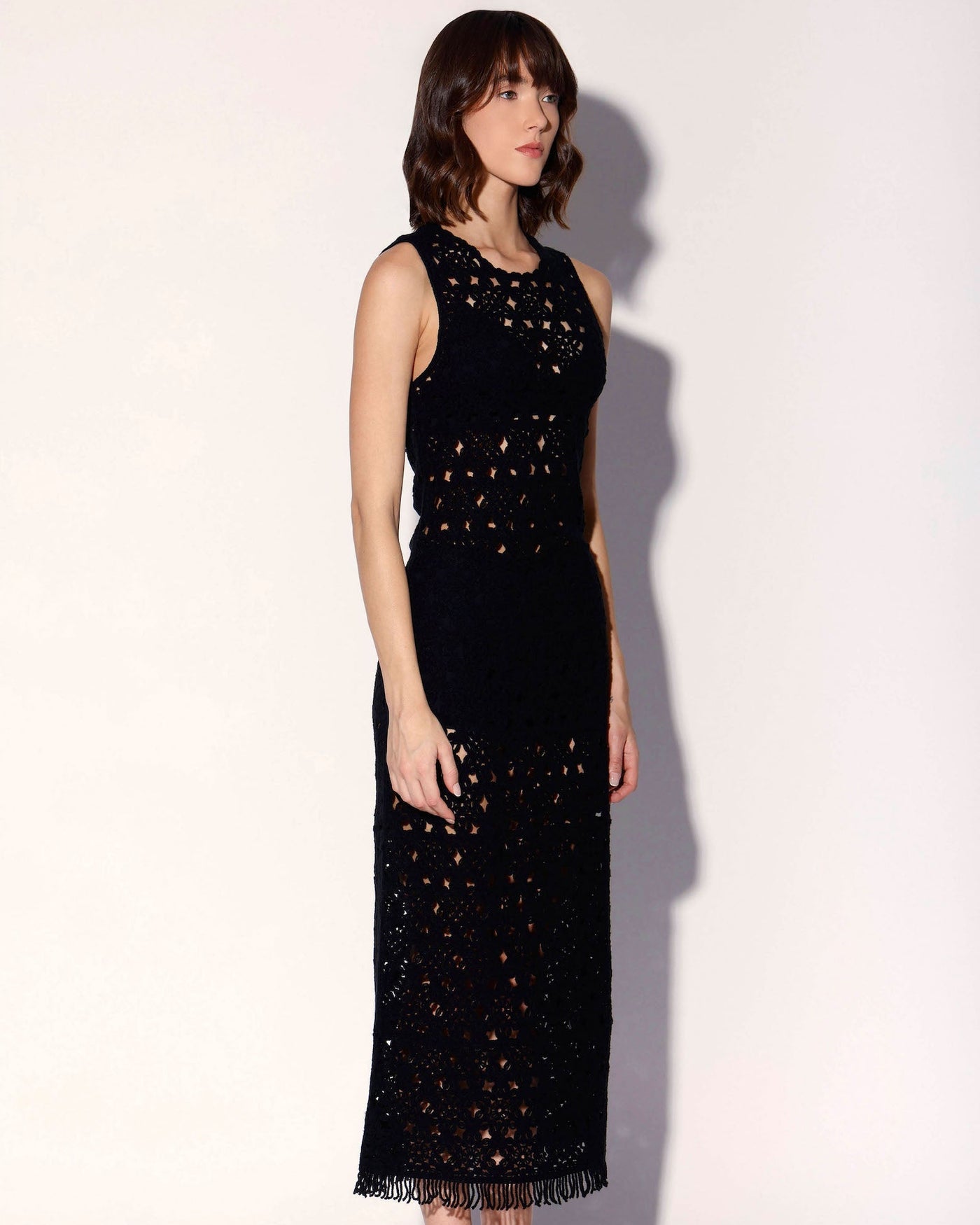 Brianna Dress, Dot Crochet Black