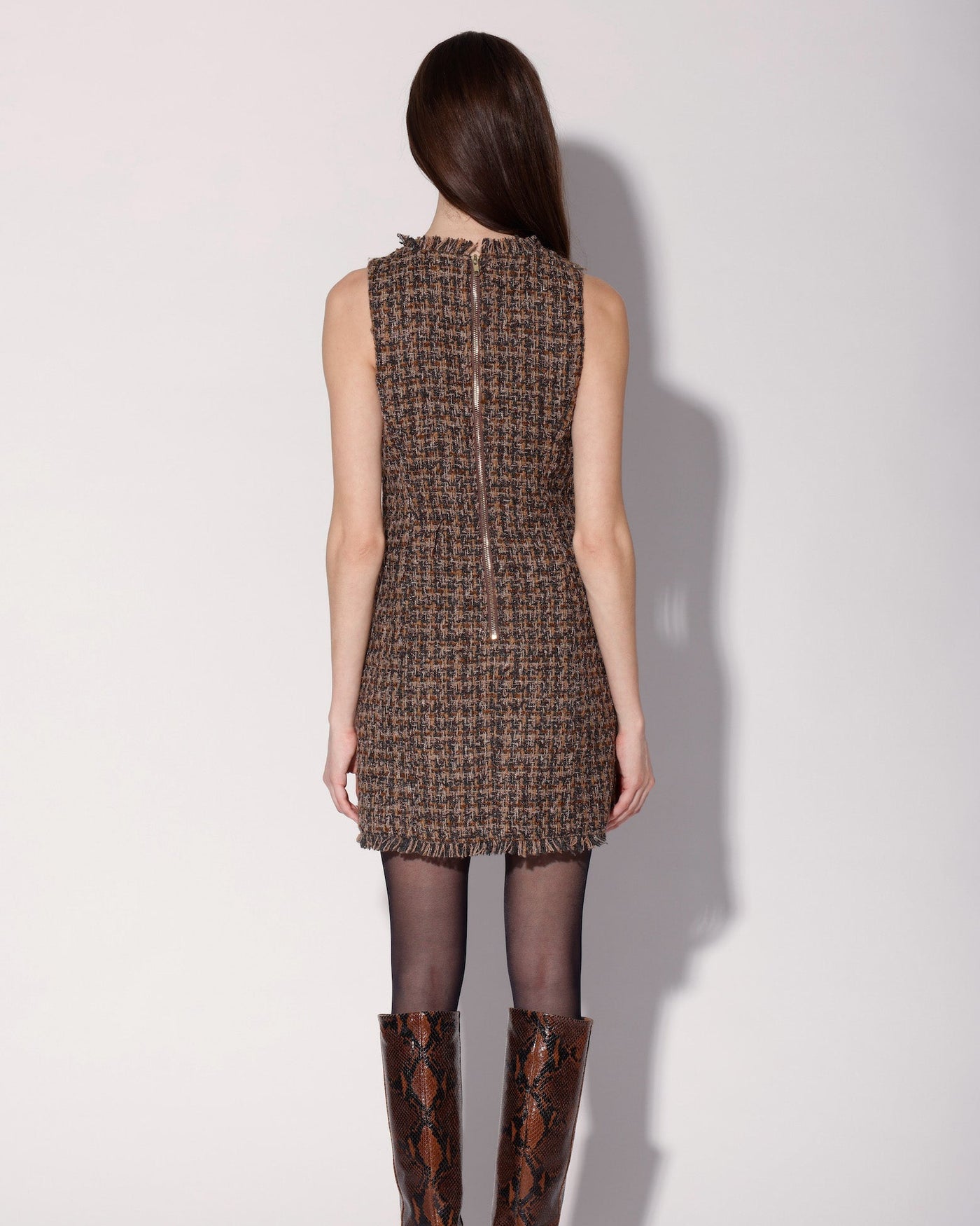 Taylor Dress, Chocolate Tweed