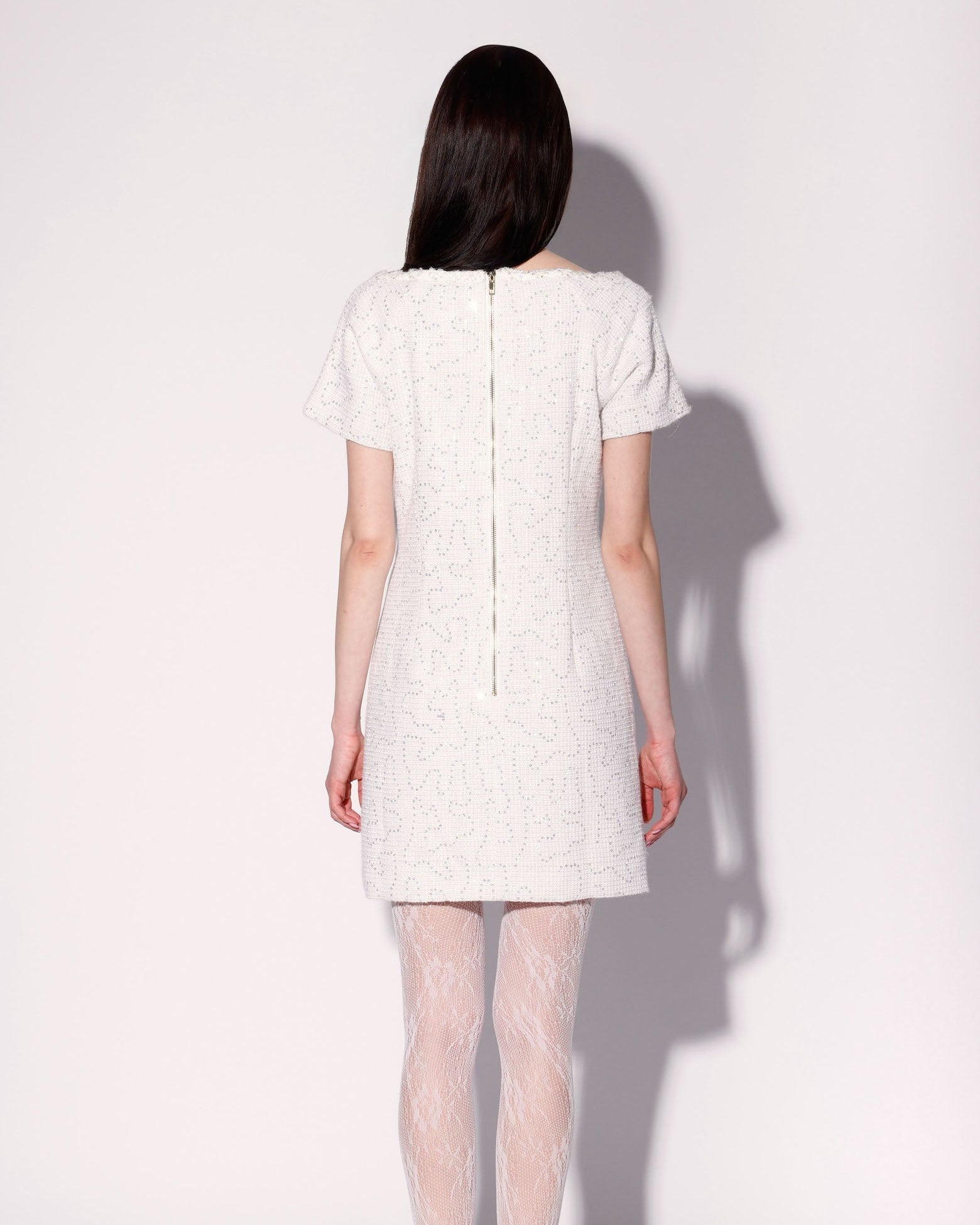 sachin and babi light blue dress Hayden Dress, White Sparkle Tweed
