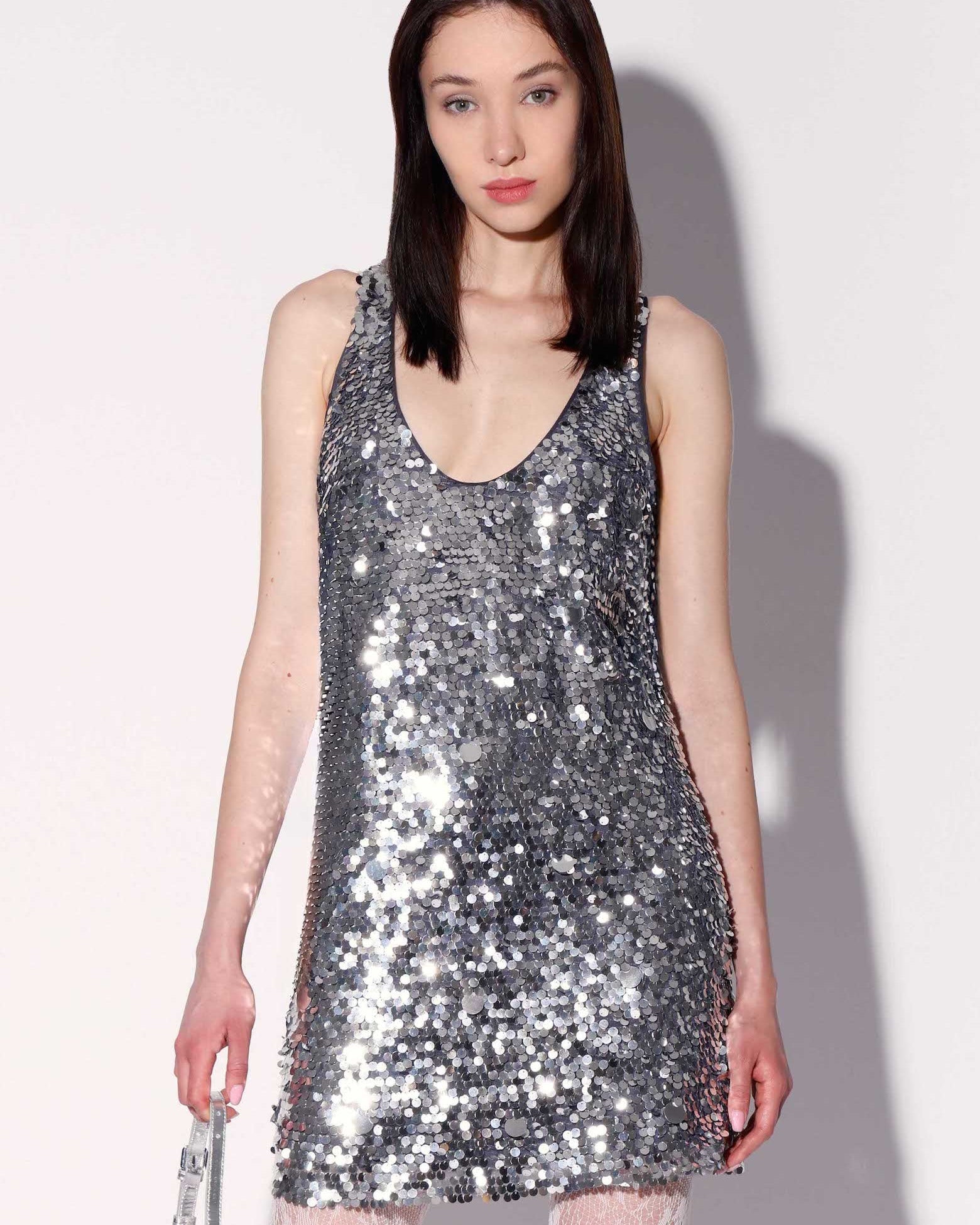 sparkle holiday dress Dreamer Dress, Silver Sequin