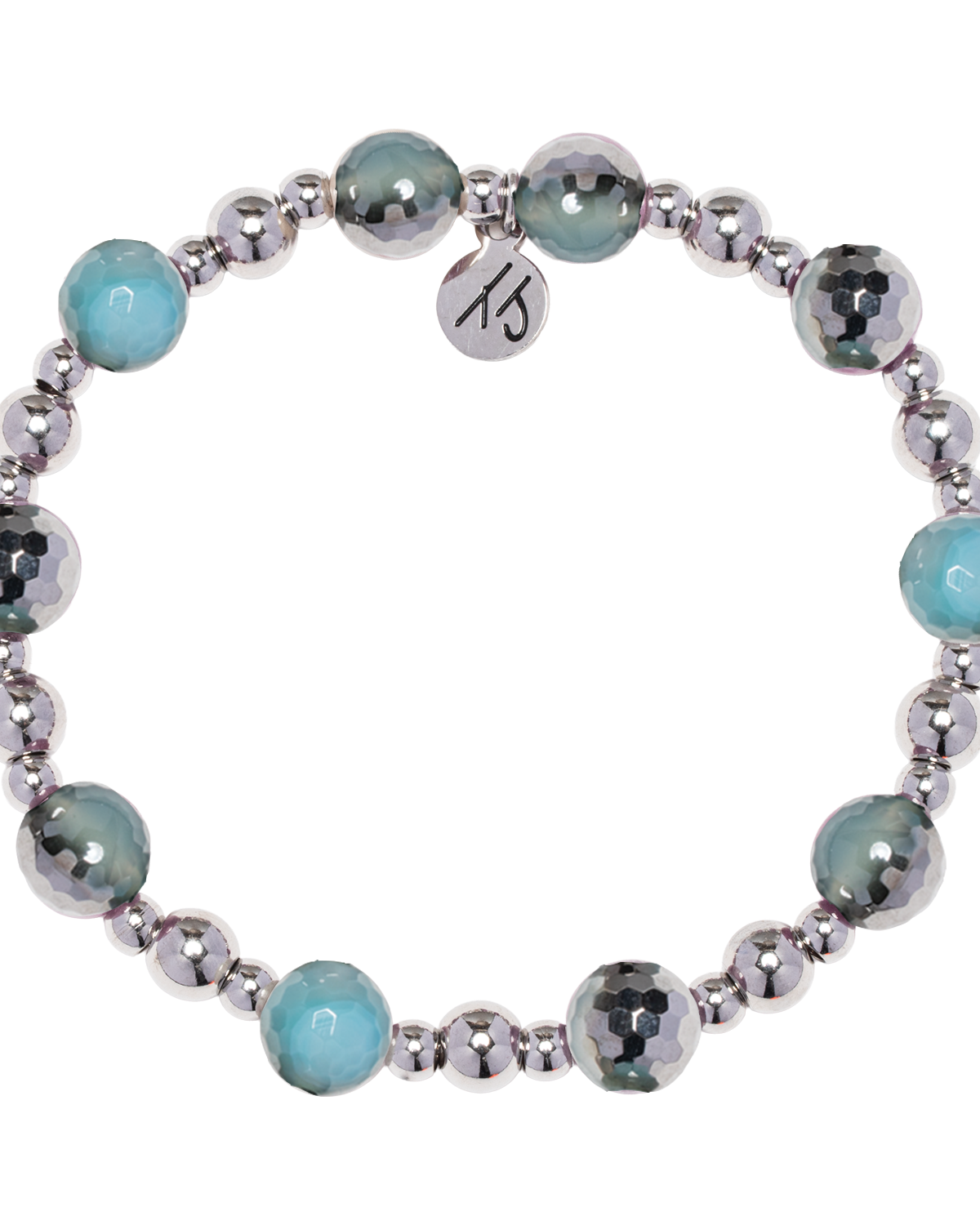 Day by Day Collection- Blue Silver Agate Gemstone Bracelet