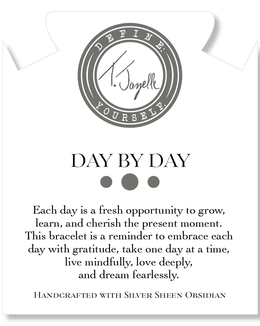 Day by Day Collection- Silver Obsidian Gemstone Bracelet