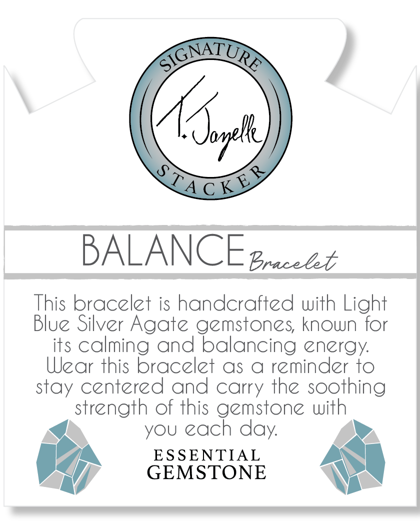 Defining Bracelet- Balance Bracelet with Blue Silver Agate Gemstones