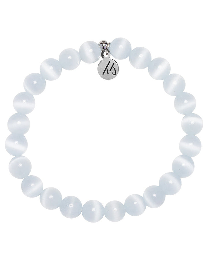 Defining Bracelet- Clarity Bracelet with White Cats Eye Gemstones