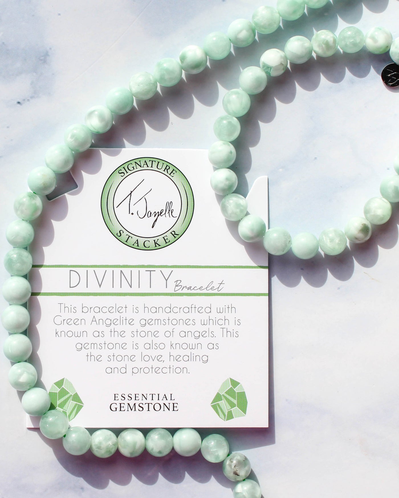 Defining Bracelet- Divinity Bracelet with Green Angelite Gemstones