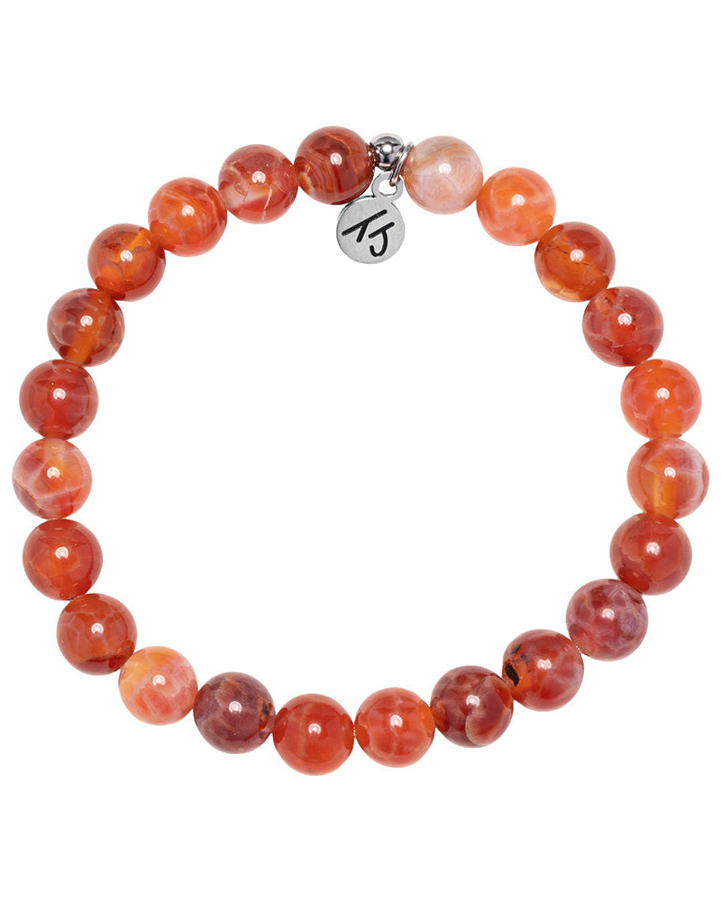 Defining Bracelet- Energy Bracelet with Orange Fire Agate Gemstones