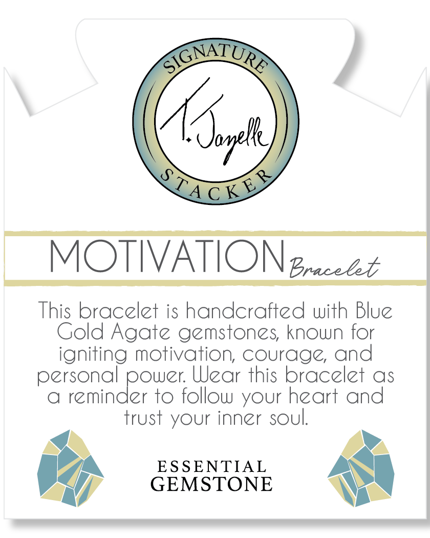 Defining Bracelet- Motivation Bracelet with Blue Gold Agate Gemstones