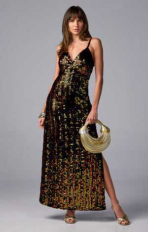 models wearing sequin maxi dress