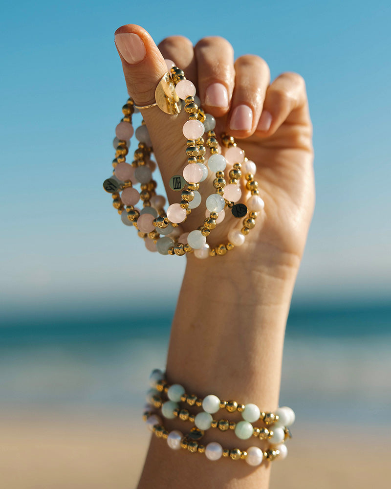 Gold Day by Day Collection- Pearl Gemstone Bracelet