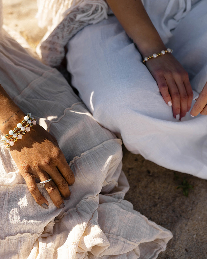 Gold Day by Day Collection- Pearl Gemstone Bracelet