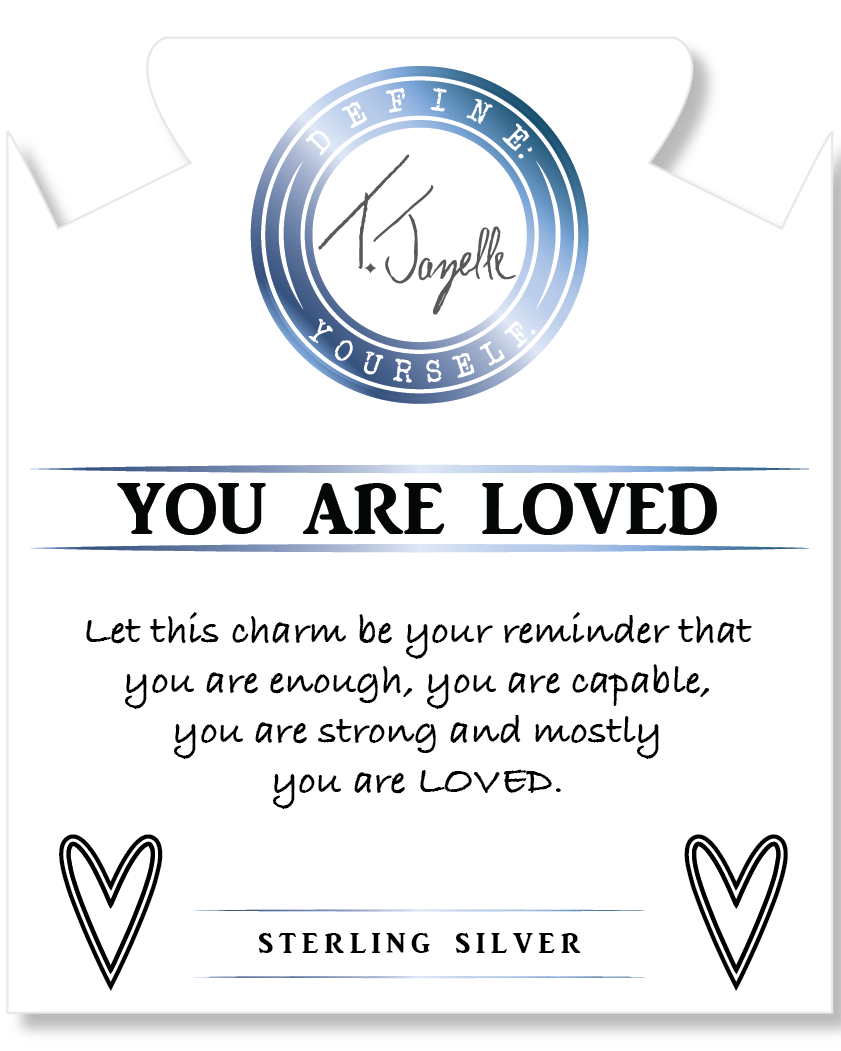 Larimar Gemstone Bracelet with You Are Loved Sterling Silver Charm